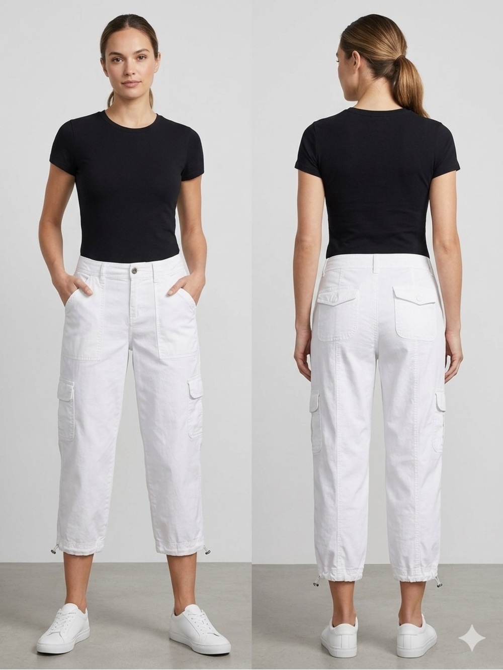 Time and Tru Women’s Off-White Capri Cargo Pants